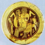 Музей Коринфа. Византийское блюдо с изображением Дигениса Акрита и царевны (12 век)